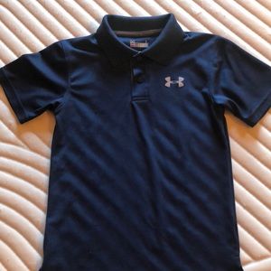 Navy blue under armour collared shirt